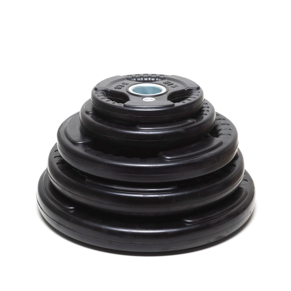Black Rubber Handle Plate Weights - 330 LBS Package