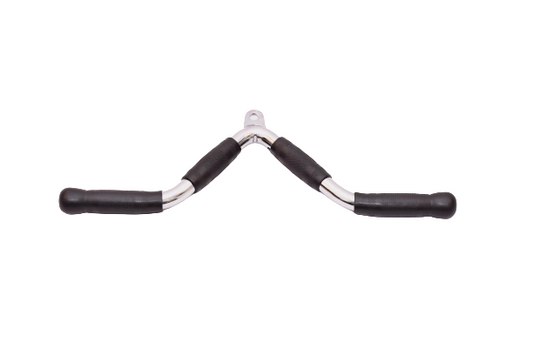 18" v-bar in chrome finish with 4 rubber grips & rubber ends