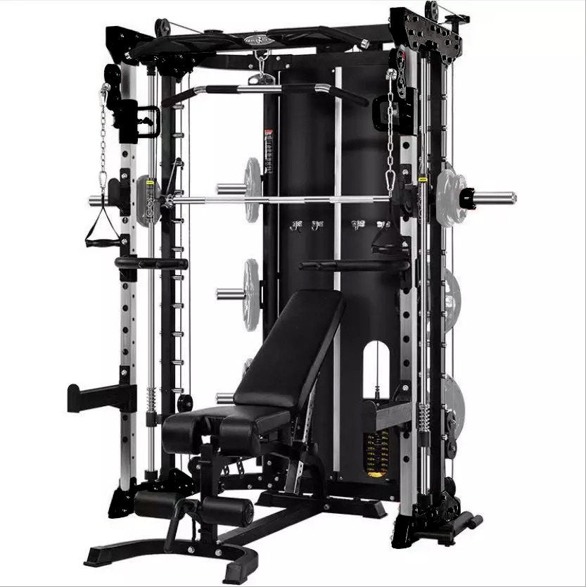 Commercial Home Gym Smith Machine w/ Twin Cross Cables Built-in 2*