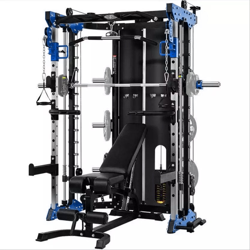 Commercial Home Gym Smith Machine w/ Twin Cross Cables Built-in 2*