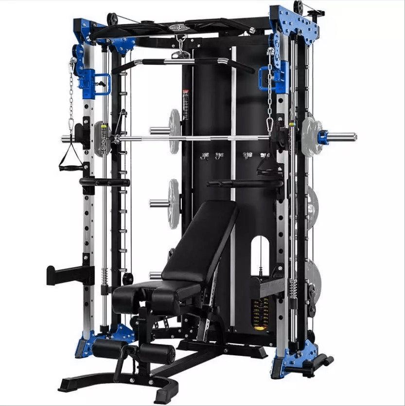 Commercial grade multi-functional smith machine