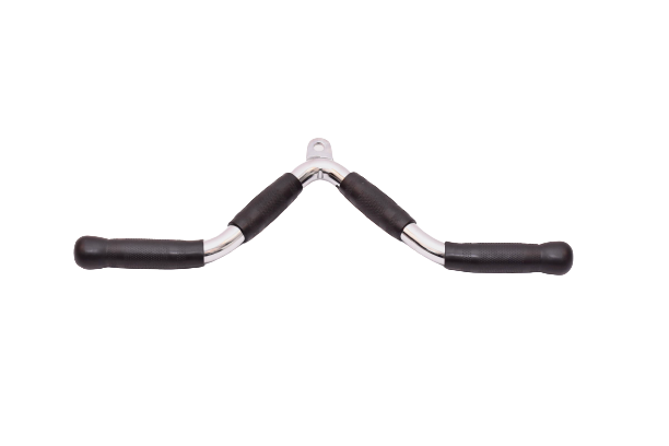18" v-bar in chrome finish with 4 rubber grips & rubber ends