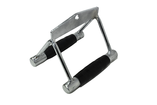 V-Grip handle, also known as a Double D handle in chrome finish with 2 rubber handles